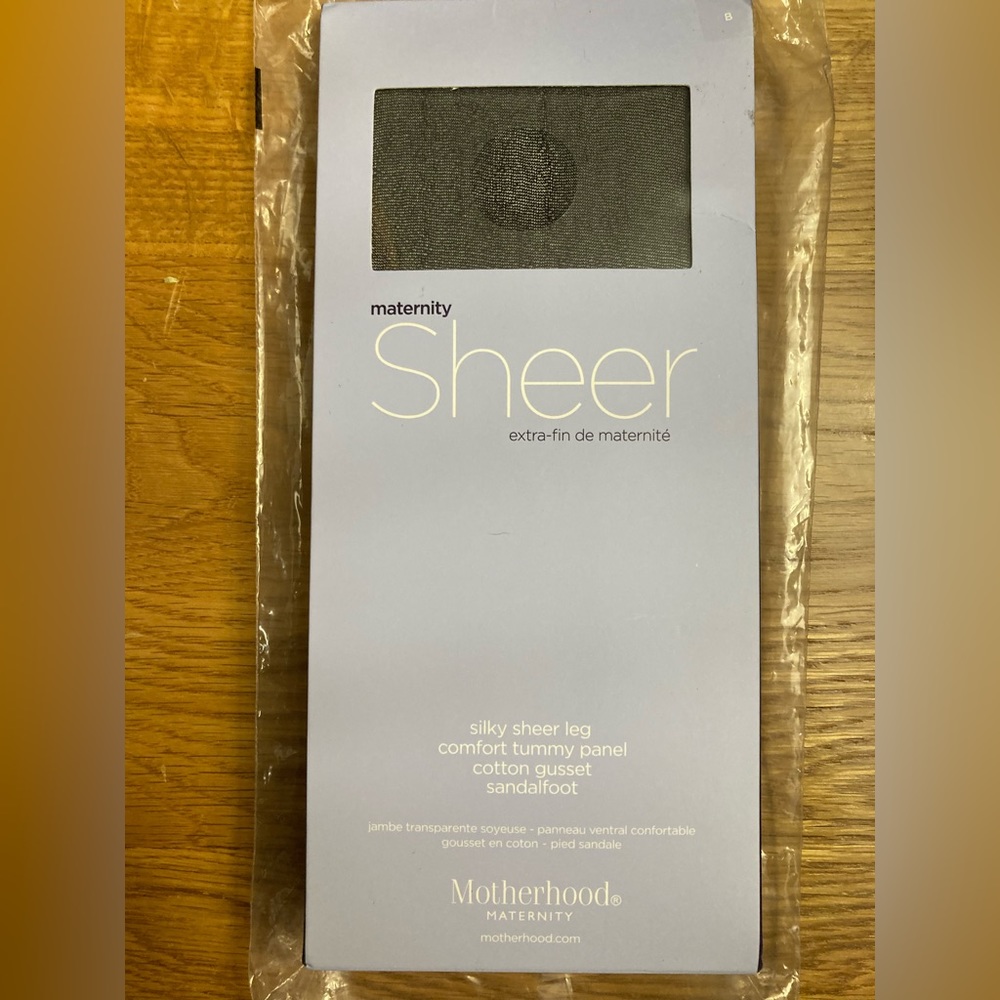 Motherhood Maternity Sheer Black Pantyhose Size B